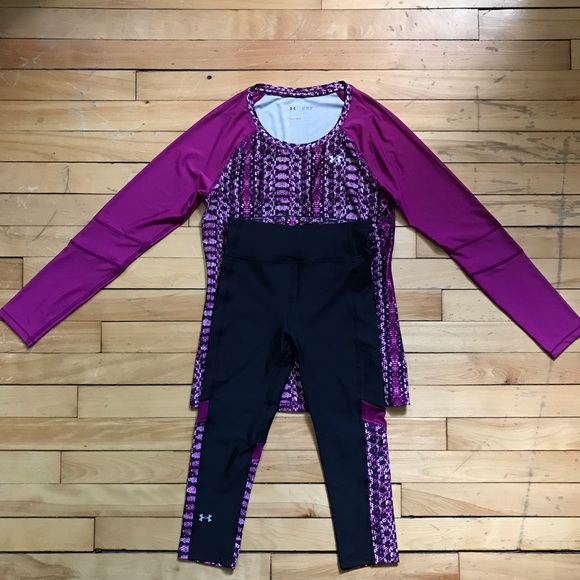 Under Armor Raglan Athletic Magenta Snakeskin Set - Picture 4 of 8